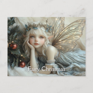 Fairy Gold Wings Rode Kerst Ornamenten Briefkaart