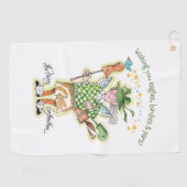 Fairy Golfmoeder in groen Golfhanddoek (Horizontaal)