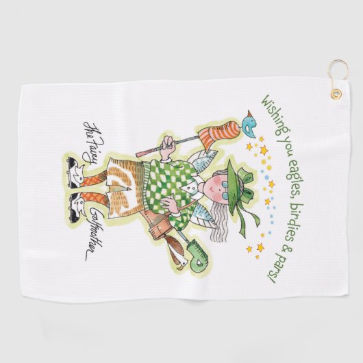 Fairy Golfmoeder in groen Golfhanddoek (Horizontaal)