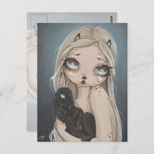 Fairy gothic jackalope fantasy art briefkaart (Voorkant / Achterkant)