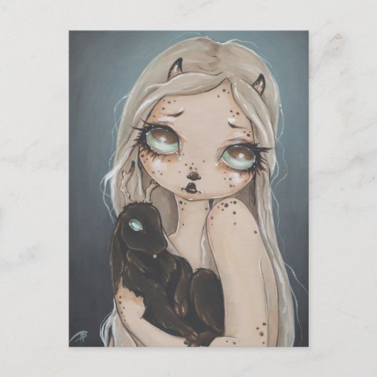 Fairy gothic jackalope fantasy art briefkaart (Voorkant)
