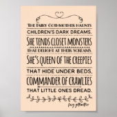 Fairy Gothmoeder "Queen of the Creepies" Nursery Poster (Voorkant)