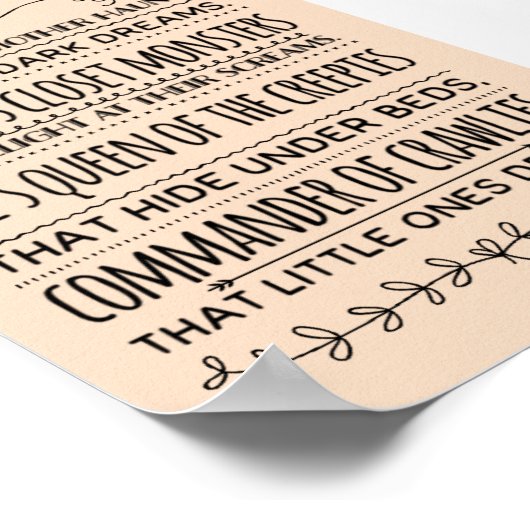 Fairy Gothmoeder "Queen of the Creepies" Nursery Poster (Hoek)