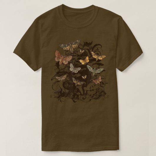 Fairy Grunge Fairycore Aesthetic Luna Moth Mushroo T-shirt (Design voorkant)