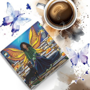 Fairy Guardian Doberman Hond Glazen Onderzetter