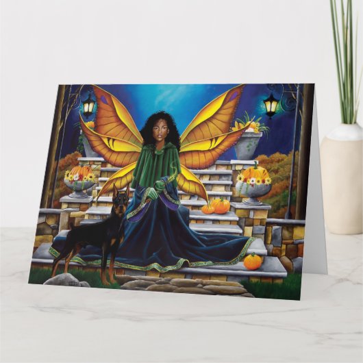 Fairy Guardian Doberman Hond Kaart (Voorkant)