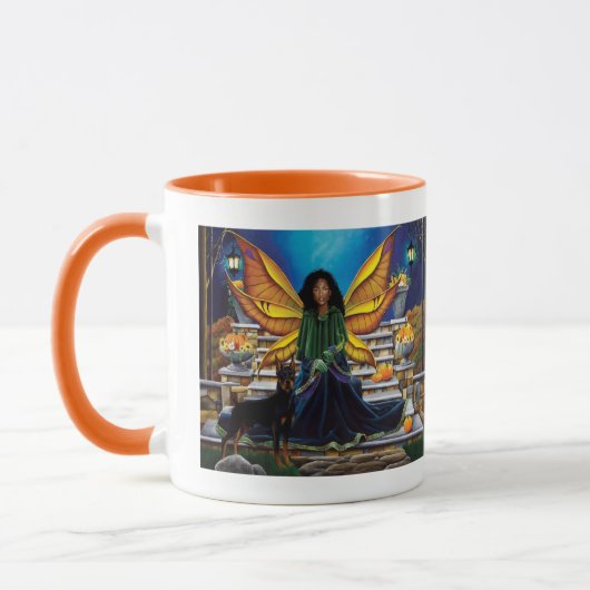 Fairy Guardian Doberman Hond Mok (Links)