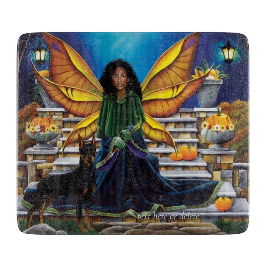 Fairy Guardian Doberman Hond Snijplank (Voorkant)