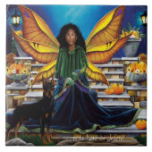 Fairy Guardian Doberman Hond Tegeltje (Voorkant)