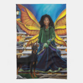 Fairy Guardian Doberman Hond Theedoek (Verticaal)