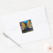 Fairy Guardian Doberman Hond Vierkante Sticker (Envelop)