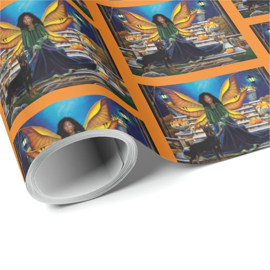 Fairy Guardina Doberman Hond Cadeaupapier (Rol Hoek)