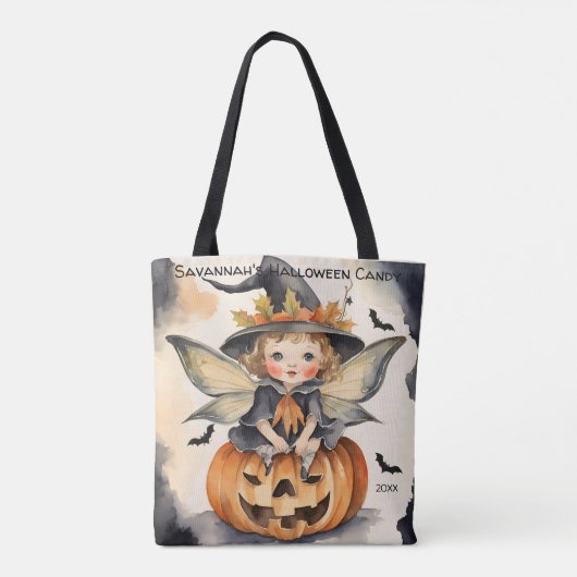 Fairy Halloween gepersonaliseerd Snoep Tote Bag (Achterkant)