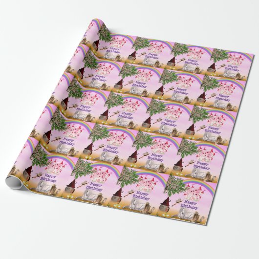 Fairy Happy Birthday Cadeaupapier (Uitgerold)