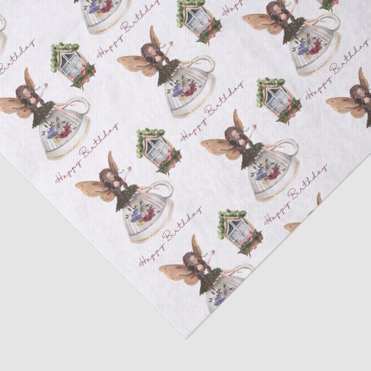 Fairy Happy Birthday-discussiestuk Tissuepapier (Detail)