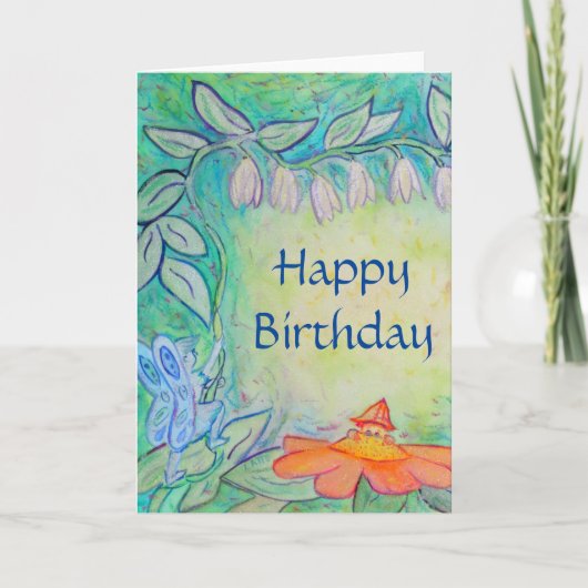 Fairy Happy Birthday Wenskaart Kaart (Voorkant)