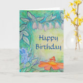 Fairy Happy Birthday Wenskaart Kaart (Gele Bloem)