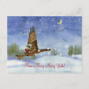 Fairy Hawk Yule-Briefkaart Feestdagenkaart