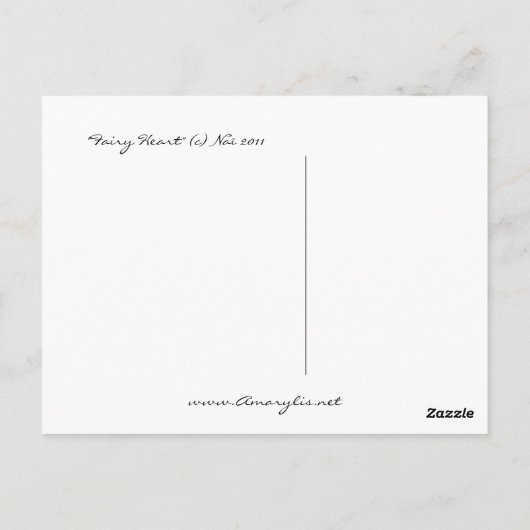 Fairy Heart Briefkaart (Achterkant)