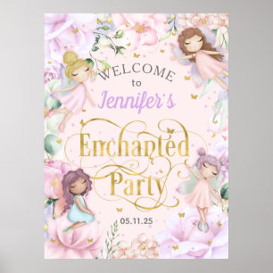 Fairy heet welkom op feestdag poster