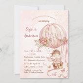 Fairy Hete Luchtballon Meisje Baby shower Uitnodig Kaart (Voorkant)