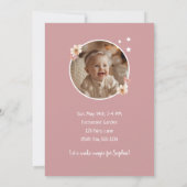 Fairy Hete Luchtballon Meisje Verjaardag Uitnodigi Kaart (Achterkant)