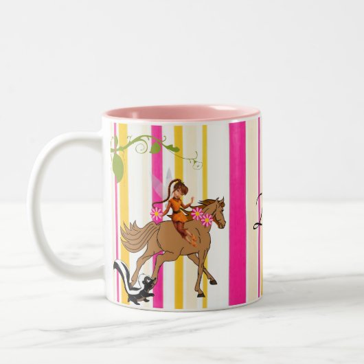 Fairy Horse Skunk Stripe Pink Mok (Links)