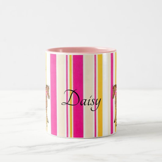 Fairy Horse Skunk Stripe Pink Mok (Center)