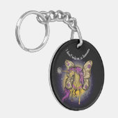 Fairy Horse Yellow keperor Moth Sleutelhanger (Voorkant Links)