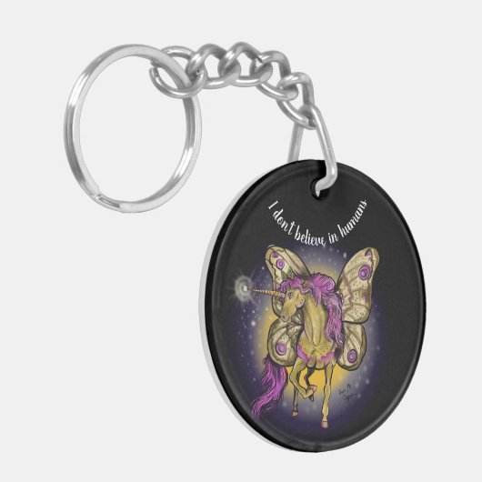 Fairy Horse Yellow keperor Moth Sleutelhanger (Voorkant Links)