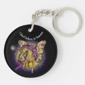 Fairy Horse Yellow keperor Moth Sleutelhanger (Achterkant)
