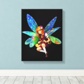 Fairy houdt muziekinstrument vast canvas afdruk (Insitu (Houten vloer))