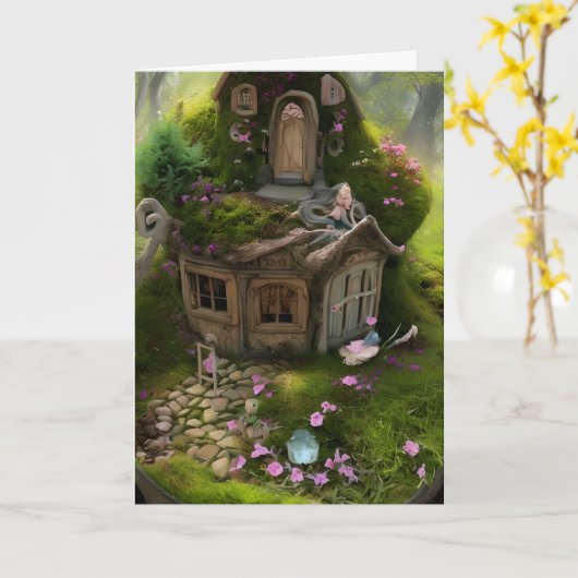 Fairy House en Garden Kaart (Gele Bloem)