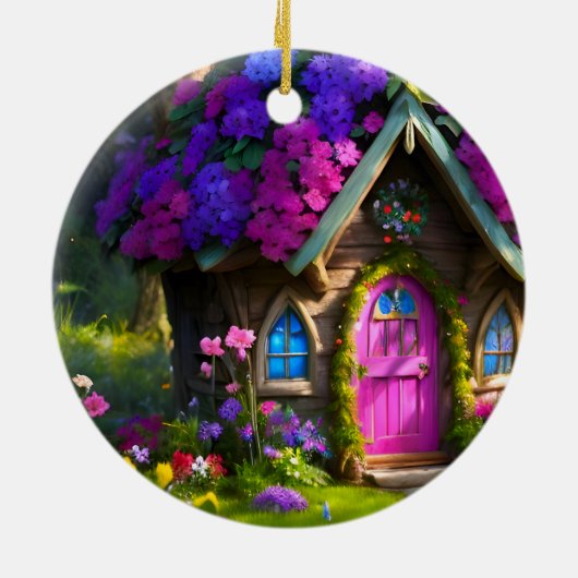 Fairy House Keramisch Ornament (Achterkant)