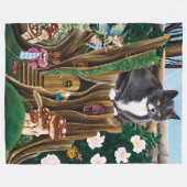 Fairy House Tuin Kat Fleece Deken (Voorkant (Horizontaal))