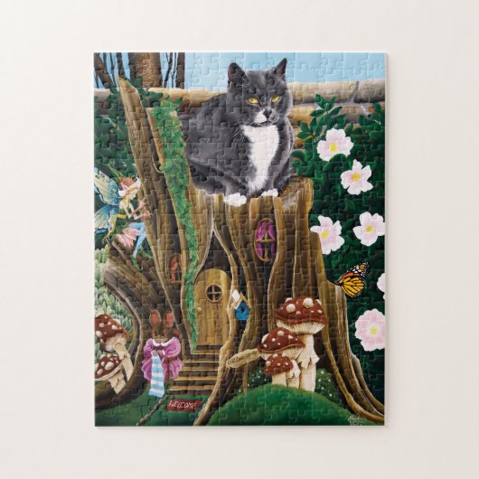 Fairy House Tuin Kat Legpuzzel (Verticaal)