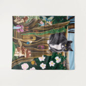 Fairy House Tuin Kat Wandkleed (Voorkant (horizontaal))