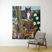 Fairy House Tuin Kat Wandkleed (In situ)
