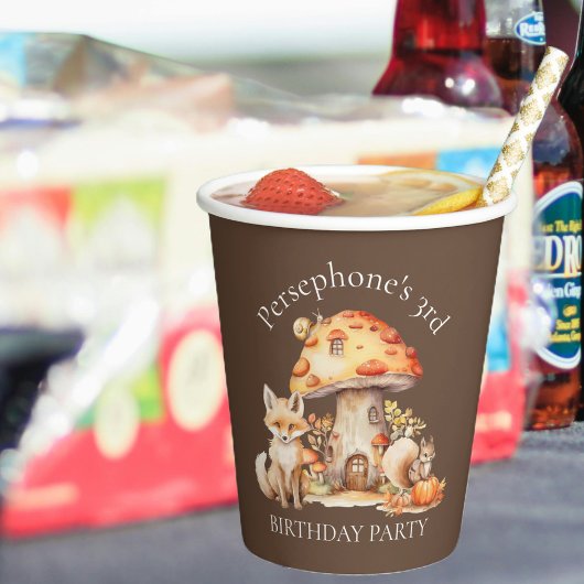 Fairy House Woodland Creature Verjaardagsfeest Papieren Bekers