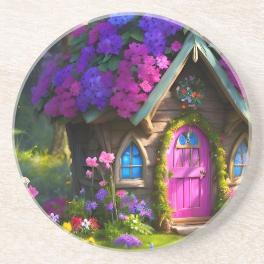 Fairy House Zandsteen Onderzetter (Voorkant)