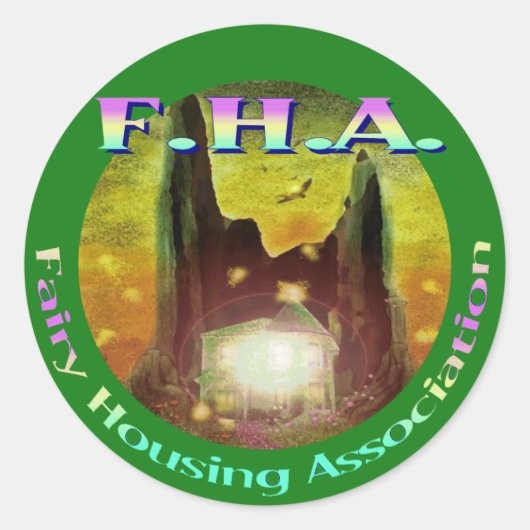 Fairy Housing Association Ronde Sticker (Voorkant)