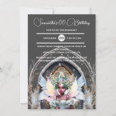 Fairy ice prinses melanine roze glitter magisch kaart (Voorkant)