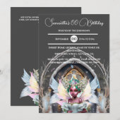 Fairy ice prinses melanine roze glitter magisch kaart (Voorkant / Achterkant)