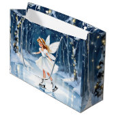 Fairy Ice Skating in and Enchanted Forest Groot Cadeauzakje (Voorkant Gekanteld)
