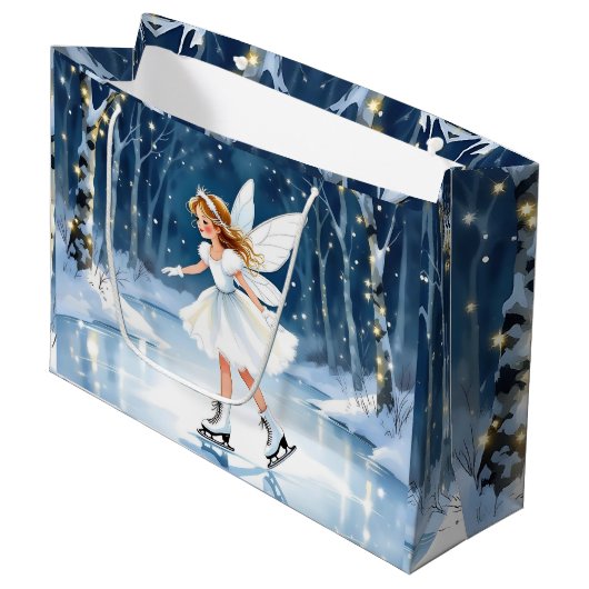 Fairy Ice Skating in and Enchanted Forest Groot Cadeauzakje (Voorkant Gekanteld)