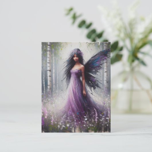 Fairy in a Birch Forest Briefkaart (Staand voorkant)