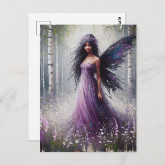 Fairy in a Birch Forest Briefkaart (Voorkant / Achterkant)