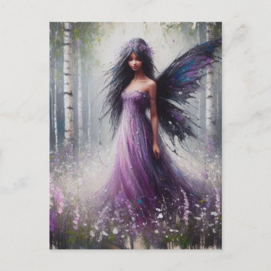 Fairy in a Birch Forest Briefkaart (Voorkant)