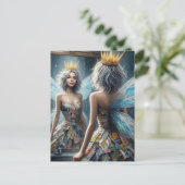 Fairy in a Recycled Newspaper Dress Briefkaart (Staand voorkant)