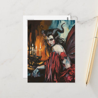 Fairy in a Red Dress Dark Fantasy Briefkaart